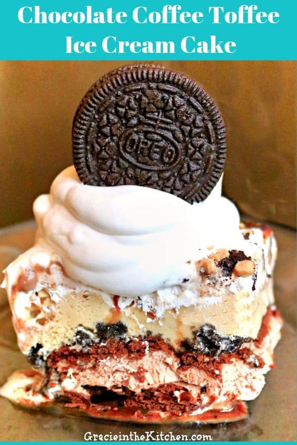 Learn How to Make an Easy Ice Cream Cake with this Chocolate Coffee Toffee Ice Cream Recipe post!