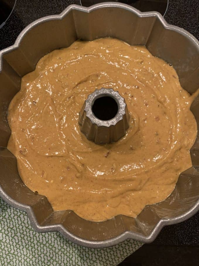 Pumpkin Spice Bundt Cake with Caramel Sauce- Doctored Cake Mix